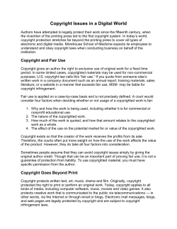 Copyright Issues in a Digital World