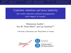 Customer retention and price elasticity. Are motor insurance policies