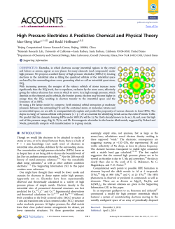 High Pressure Electrides - American Chemical Society
