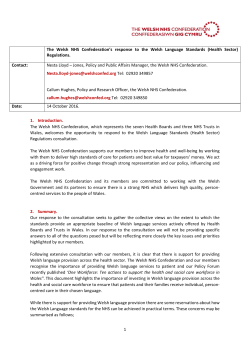 1 1. Introduction. The Welsh NHS Confederation, which represents
