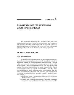 chapter 9 cloning vectors for introducing genes into host cells