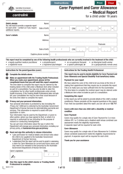 Carer Payment and Carer Allowance &ndash; Medical