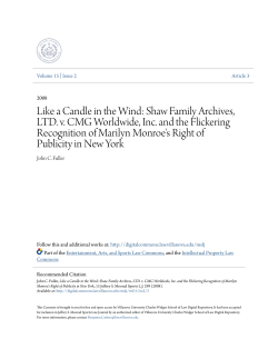 Like a Candle in the Wind: Shaw Family Archives, LTD. v. CMG