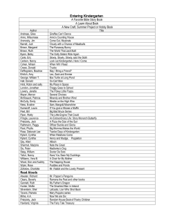 Entering Kindergarten Read Alouds