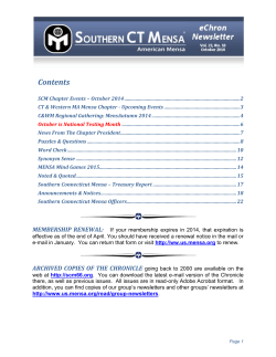 Contents - Southern Connecticut MENSA