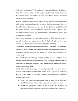 Quiz I: CH 525 (Chemical Engineering Principles of CVD