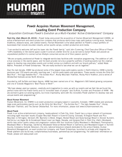 Powdr Acquires Human Movement Management, Leading Event