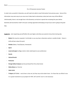 Pre-AP Geometry summer packet