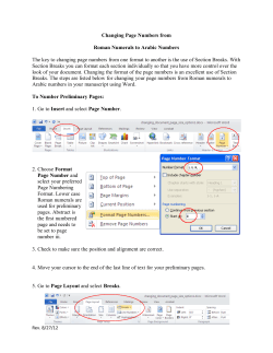 Changing Page Numbers from Roman Numerals to Arabic Numbers