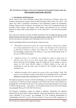 First Review of Ghana`s Three-Year Financial and