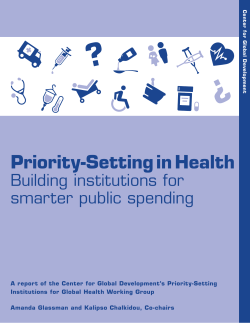 Priority-Setting in Health - Center For Global Development