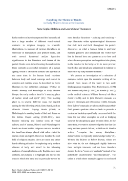 Handling the Theme of Hands in Early Modern Cross