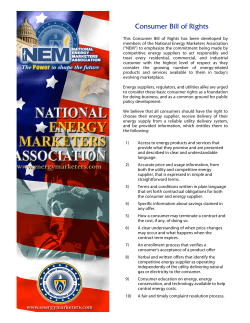 Consumer Bill of Rights - National Energy Marketers Association