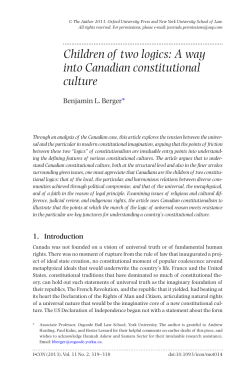 Children of two logics: A way into Canadian