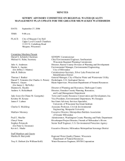 MINUTES SEWRPC ADVISORY COMMITTEE ON REGIONAL