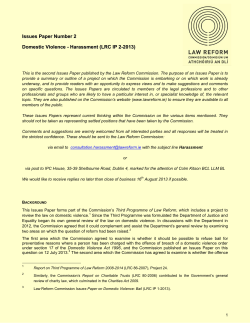 Issues Paper on Domestic Violence - Harassment