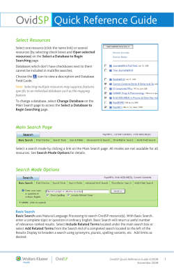 OvidSP Quick Reference Guide