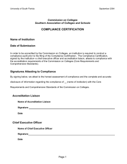 USF`s Compliance Certification Report for SACS accreditation, 2005