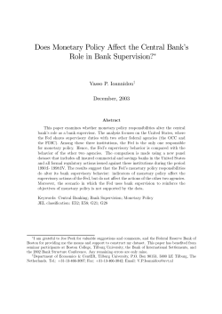 Does Monetary Policy Affect the Central Bank`s Role in - Cerge-Ei