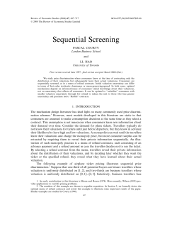 Sequential Screening