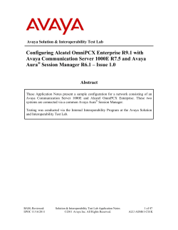 Configuring Alcatel OmniPCX Enterprise R9.1 with Avaya