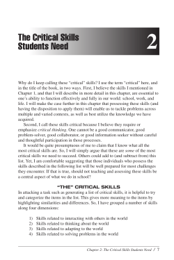 The Critical Skills Students Need