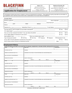 Application for Employment
