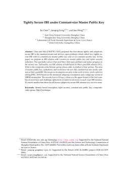 Tightly Secure IBE under Constant
