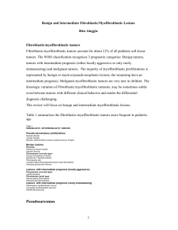 Pediatric Fibroblastic and Myofibroblastic Tumors