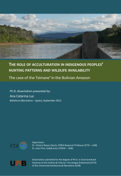 The case of the Tsimane` in the Bolivian Amazon