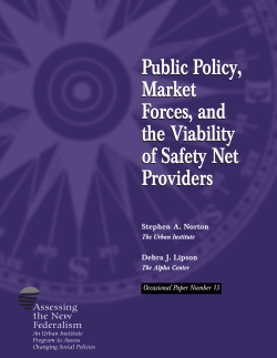 Public Policy, Market Forces, and the Viability of Safety Net Providers