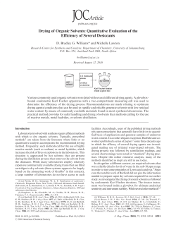 Drying of Organic Solvents - American Chemical Society