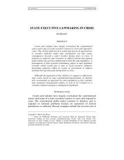 State Executive Lawmaking in Crisis