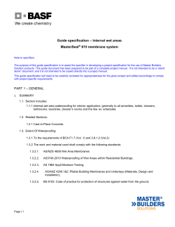 Guide specification &ndash; Internal wet areas MasterSeal&reg; 615