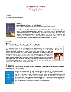 Grade 10 Station Eleven by Emily St. John Mandel