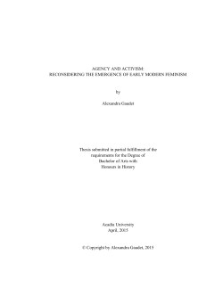 AGENCY AND ACTIVISM - History and Classics