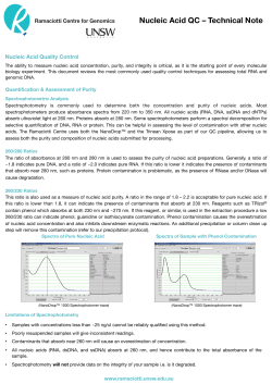 Nucleic Acid QC - Ramaciotti Centre for Genomics