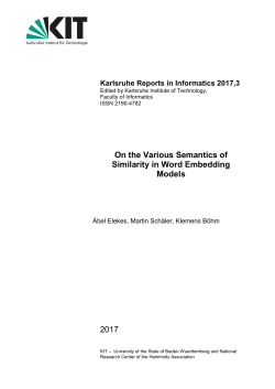 On the Various Semantics of Similarity in Word Embedding Models