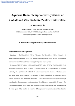 Aqueous Room Temperature Synthesis of Cobalt and Zinc Sodalite