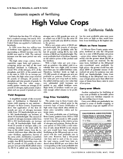 Economic aspects of fertilizing High Value Crops in