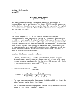 Statistics 410: Regression