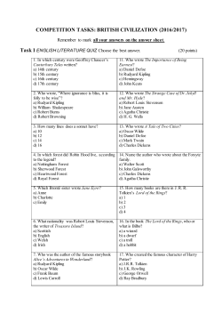 COMPETITION TASKS: BRITISH CIVILIZATION (2016/2017)