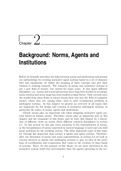 Chapter 2: Background: Norms, Agents and Institutions