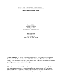 FISCAL IMPACTS OF CHARTER SCHOOLS