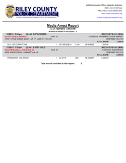 Media Arrest Report - Riley County Police Department
