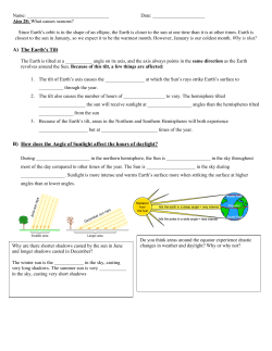 A) The Earth`s Tilt B) How does the Angle of Sunlight affect the hours
