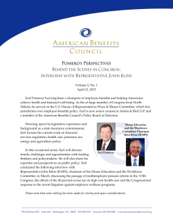 Pomeroy Perspectives Behind the Scenes in Congress: Interview