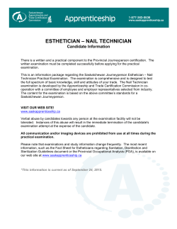 esthetician &ndash; nail technician - Saskatchewan Apprenticeship and