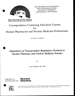 DOT Regulations Pertinent to Nuclear Pharmacy