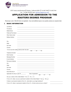 Application for Admission - Marshall B. Ketchum University
